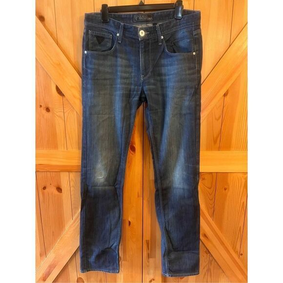 Guess Jeans Vermont Slim Sz 33x32 Dark Wash (1037) - Picture 1 of 9